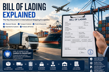 Internationale Versandlogistik und Transportdokumentation mit Bill of Lading, Frachtcontainern und Transportprozessen